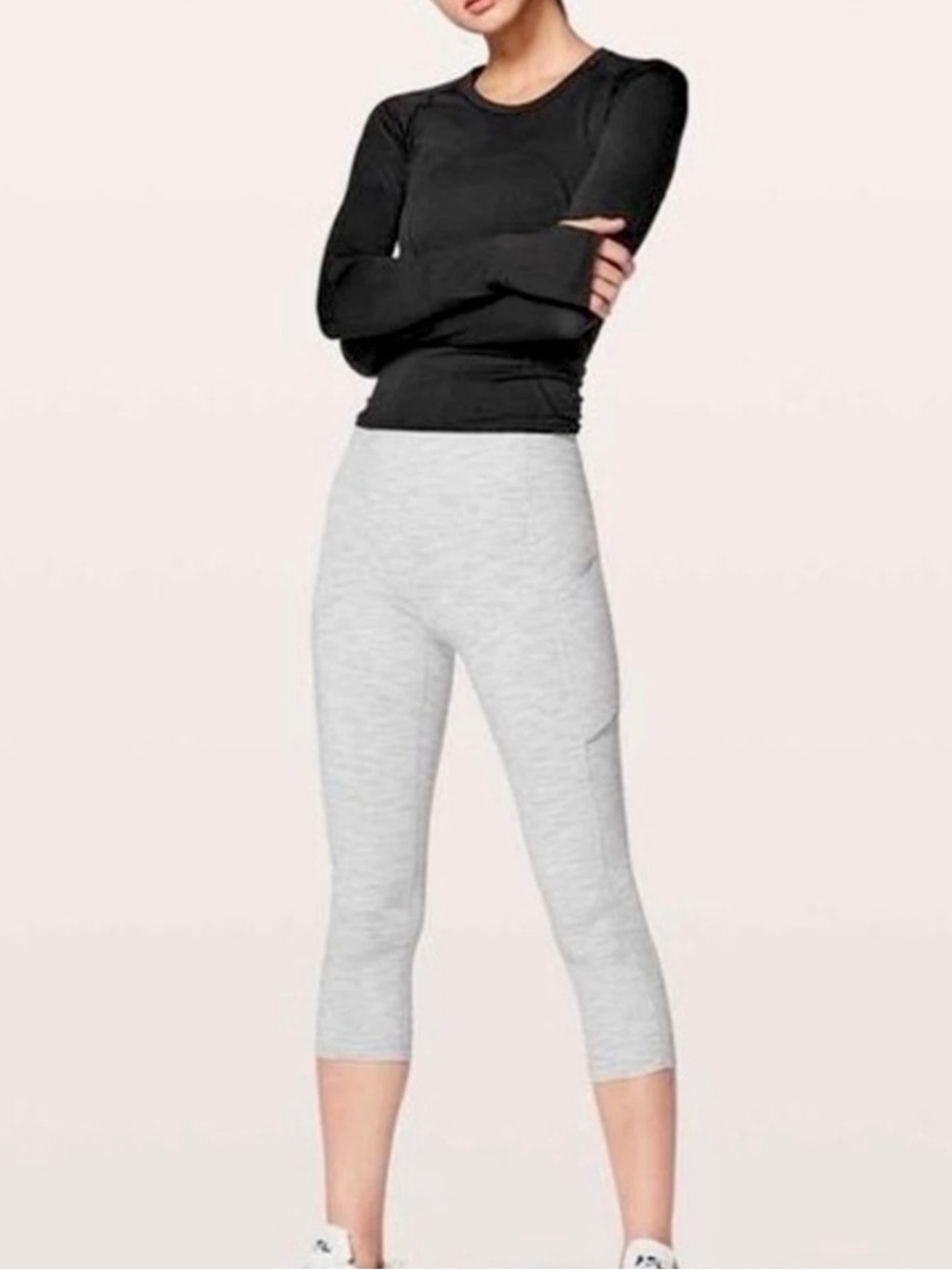 Lululemon Speed Up Crop Leggings Sz 12 Gray